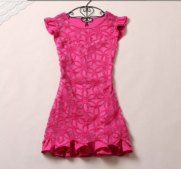 Vestido princesa renda flores
